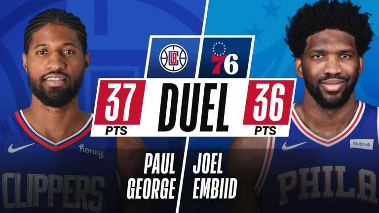 La sfida tra Paul George e Joel Embiid in Sixers-Clippers