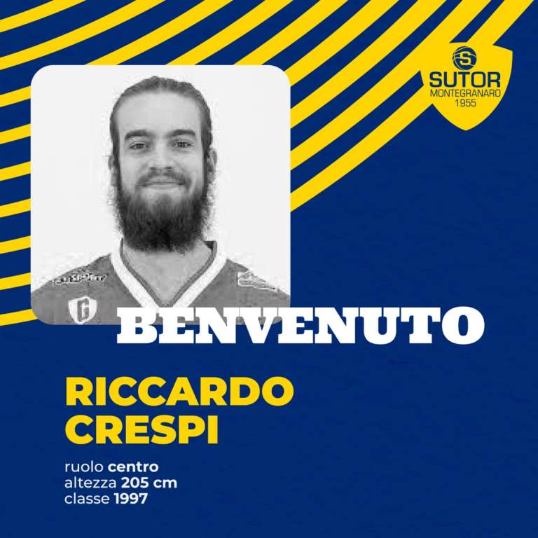 Quarto acquisto della Sutor Basket Montegranaro. E’ arrivato il Centro Riccardo Crespi