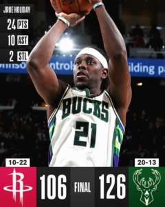 I Bucks tornano al successo, Matthews stende i Rockets