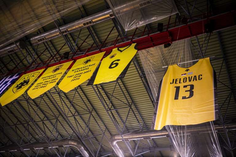 AEK retires Stevan Jelovac jersey before BCL game v Falco Szombathely