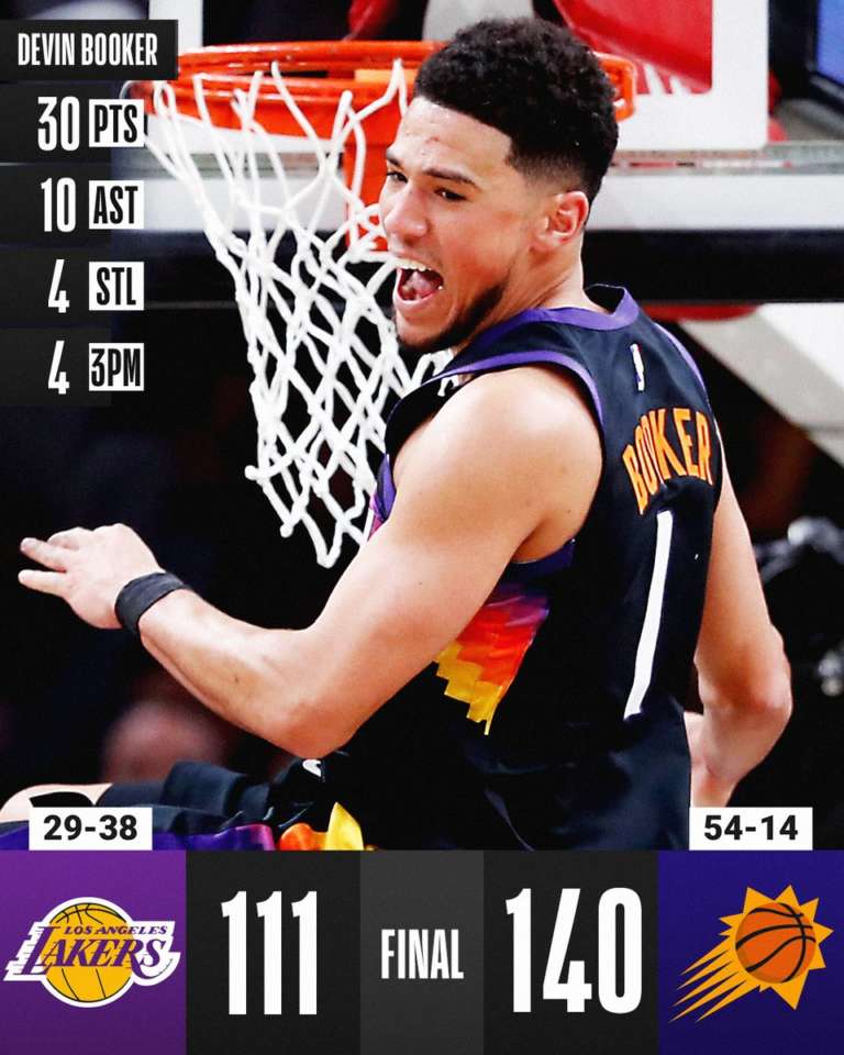 30 Di Booker, 23+16 Di Ayton: Tutto Facile Per I Suns Sui Lakers ...