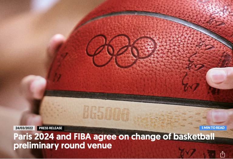 Paris 2024 and FIBA agree on change of basketball preliminary round