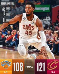 Mitchell e Love guidano la rimonta nel quarto quarto, Cleveland batte i Knicks