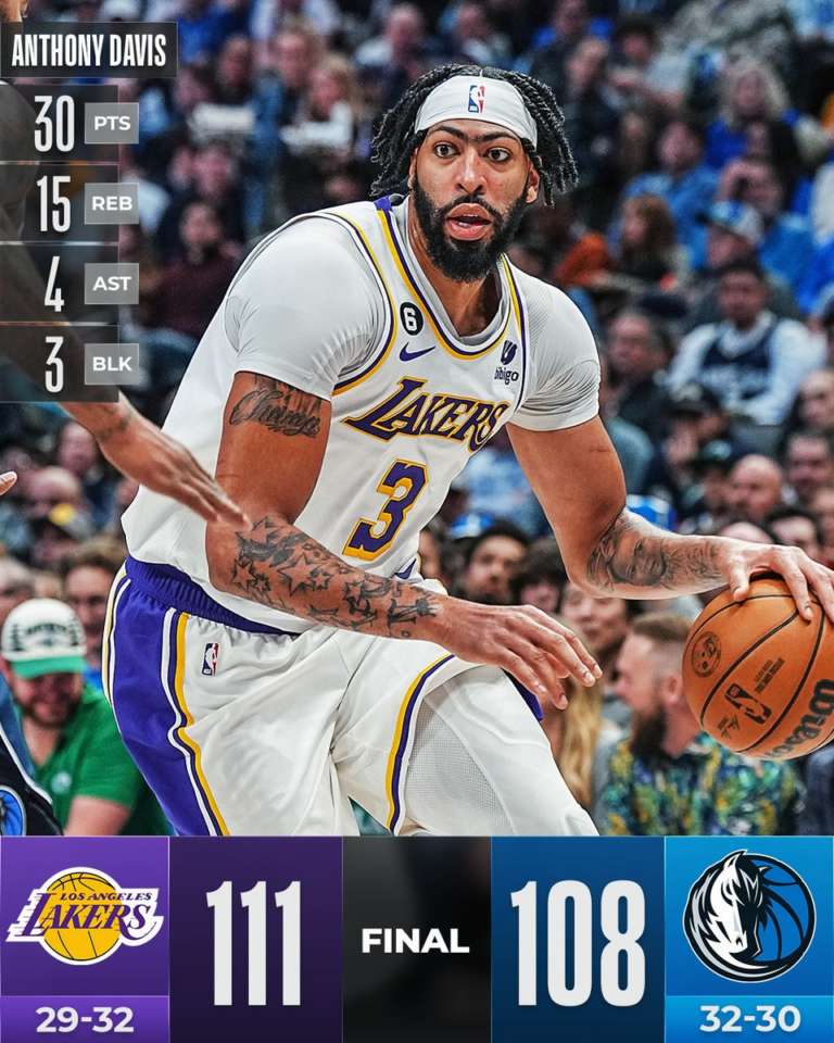 I Lakers rientrano dal -27 e battono i Dallas Mavericks a domicilio