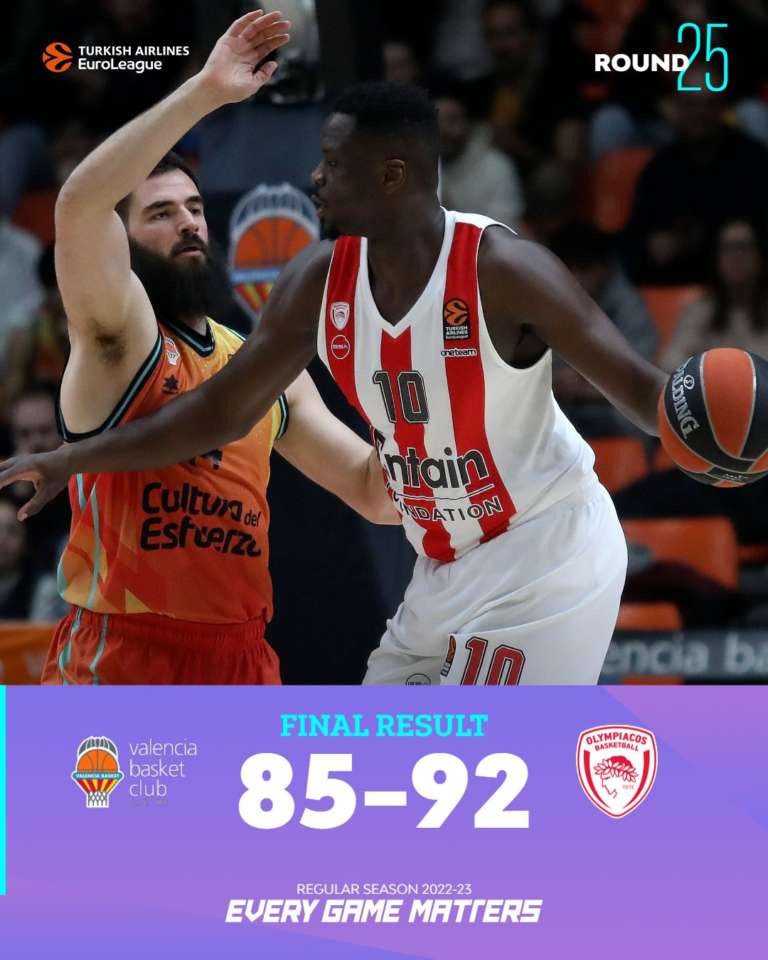 Olympiacos, blitz esterno a Valencia