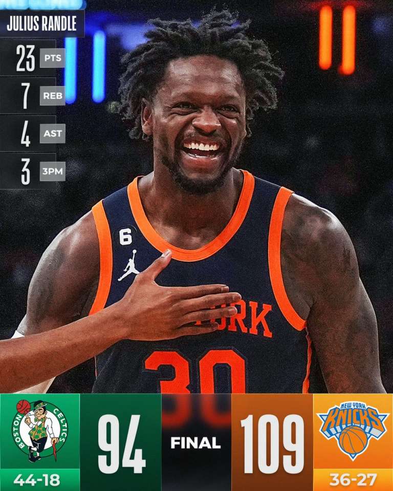 I New York Knicks ottengono contro i Celtics il sesto successo in fila