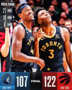 Continua la risalita Raptors, anche Minnesota ko