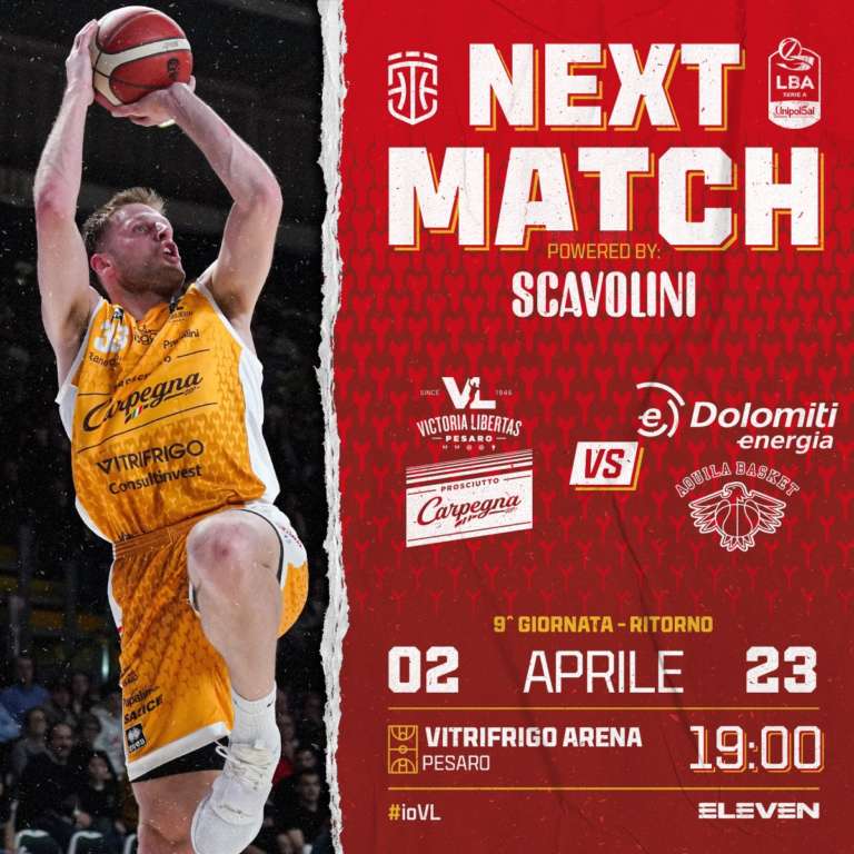 Carpegna Prosciutto Basket Pesaro , in vendita i biglietti per Trento
