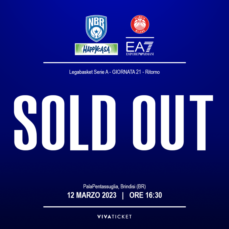 Brindisi-Milano: Palapentassuglia sold out