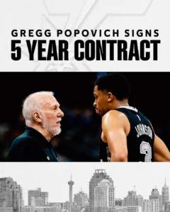 Spurs, Gregg Popovich firma un quinquennale da 80 milioni