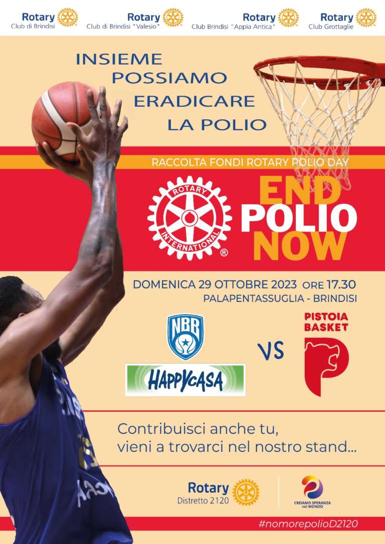 ‘Rotary Polio Day’ al PalaPentassuglia in occasione di Brindisi vs Pistoia