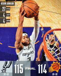 Finale pazzesco: gli Spurs la vincono con Johnson. Suns ko