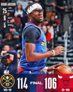 Jackson segna 25 punti e i Nuggets battono i Bulls dopo l’espulsione di Jokic