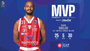 Shavon Shields vince il premio di MVP della 12ª giornata di Serie A UnipolSai