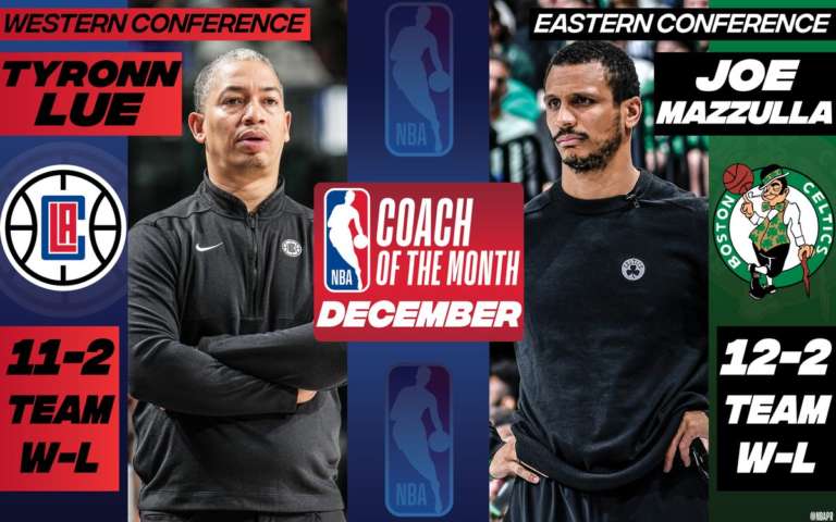 NBA Coach of the Month, Dicembre | Tyronn Lue e Joe Mazzulla