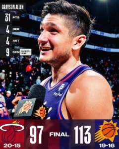 Grayson Allen fa il Booker e Phoenix supera Miami