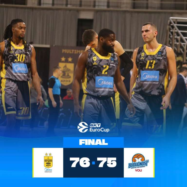 L’Aris Salonicco batte il Buducnost grazie al tap-in vincente sulla sirena di Gallinat