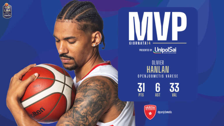 Olivier Hanlan è l’MVP della 14ª giornata di Serie A UnipolSai