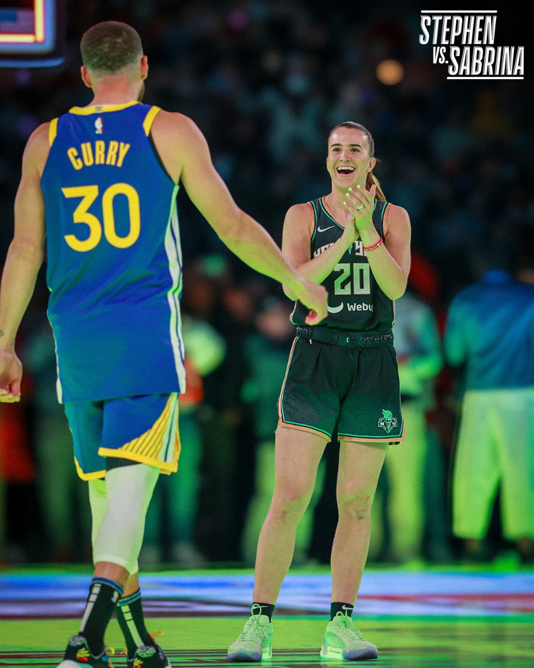 Stephen Curry beats Sabrina Ionescu in the three-point contest ...