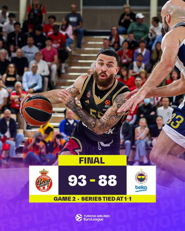 Monaco resiste con Loyd e Motiejunas, serie sull’1-1
