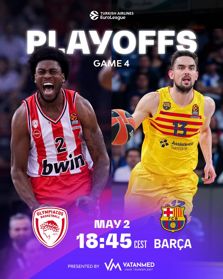 Euroleague Playoff, Game 4 between Olympiacos and Barcelona