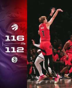 I Toronto Raptors superano i Brooklyn Nets resistendo al tentativo di rimonta