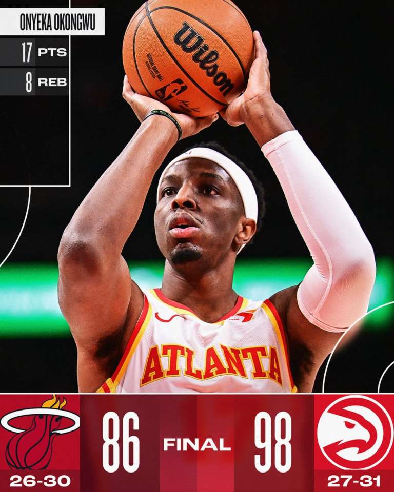 Atlanta domina in difesa e supera Miami in classifica