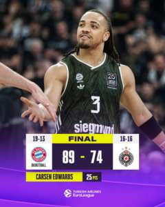 Il Bayern Monaco affonda il Partizan con i 25 di Edwards e un gran quarto periodo