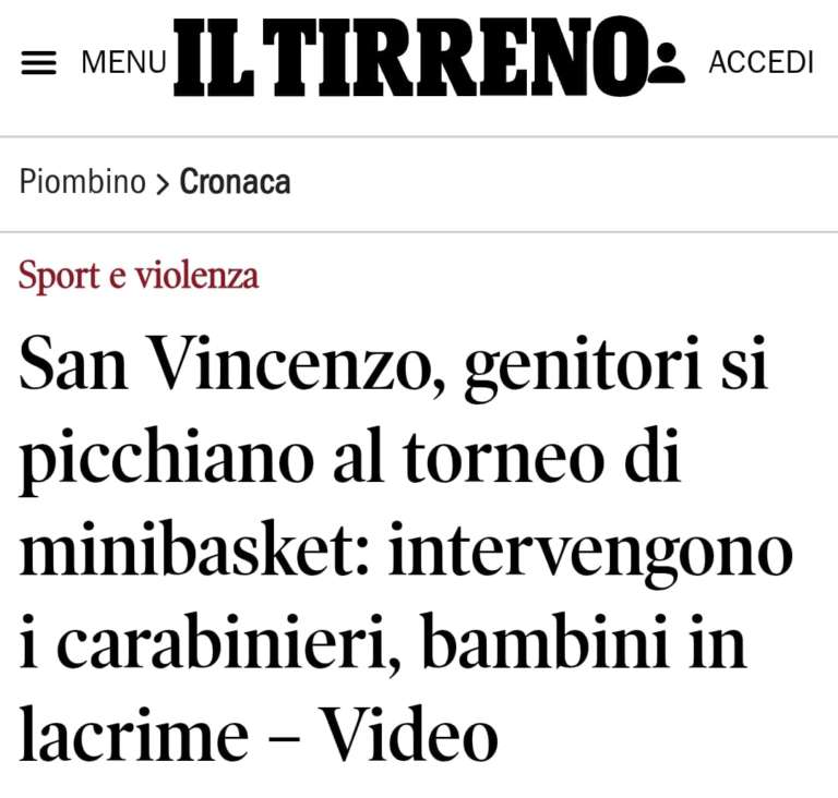 Scandalo a San Vincenzo: rissa tra genitori ad un torneo di minibasket, arrivano i carabinieri