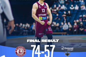 21 punti di Orelik, il Lietkabelis si impone sulla Dolomiti Energia Trento