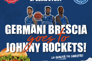 I campioni del basket della Germani Brescia scendono in campo con Johnny Rockets