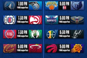 NBA Live, dieci le gare della notte