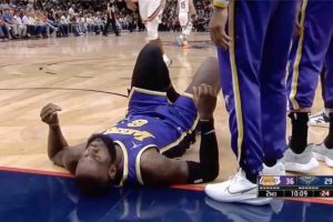 Los Angeles Lakers, problema alla caviglia per LeBron James