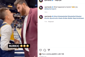 Tensione tra Jusuf Nurkic e un tifoso dei Pacers: il cellulare vola via