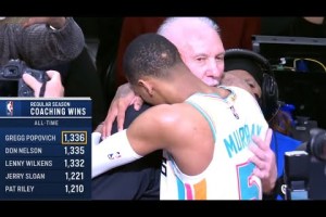 Popovich passa Don Nelson, la festa a fine partita