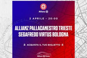 Allianz Trieste, i biglietti per la sfida del 2 con la Virtus Bologna