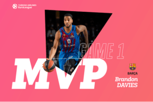 Turkish Airlines EuroLeague Playoffs – Game 1 MVP: Brandon Davies, FC Barcelona