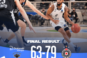 Zach LeDay firma la vittoria del Partizan Belgrado sulla Dolomiti Energia Trento