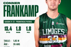 Limoges, Conner Frankamp è il rinforzo per i playoff