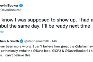 Stephen A. Smith critica Booker ma tagga il Devin Booker sbagliato…che gli risponde