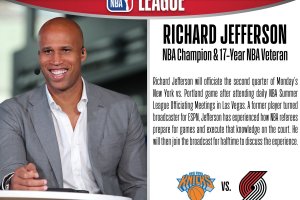 Richard Jefferson sarà uno degli arbitri nel secondo quarto di Knicks-Blazers