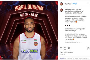 Jabril Durham signs with Szolnok