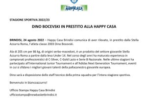 Happy Casa Brindisi, dalla Stella Azzurra arriva Dino Bocevski