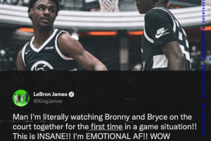LeBron papà orgoglioso: Vedo Bronny e Bryce in campo insieme per la prima volta. Incredibile