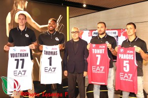 Olimpia Milano, la presentazione di Thomas, Pangos, Tonut e Voigtmann