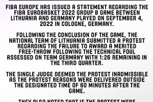 FIBA statement regarding FIBA EuroBasket 2022 game between Lithuania and Germany