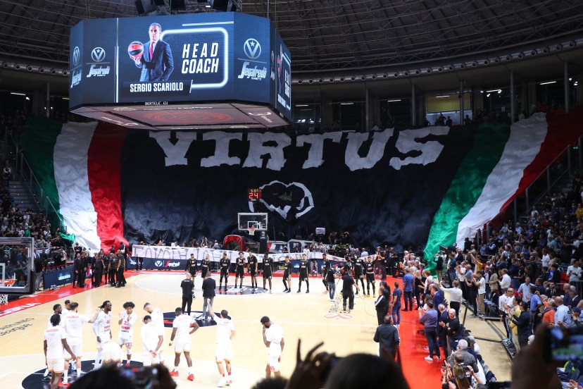 Coreografia Virtus ritorno in Eurolega