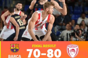Olympiacos è sempre grande: sbancato il Palau Blaugrana alla prima