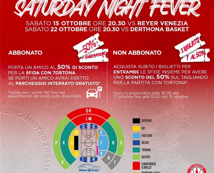 Pallacanestro Trieste saturday night fever