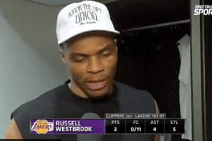 Russell Westbrook says he played a solid game after going 0 for 11 from the field in loss